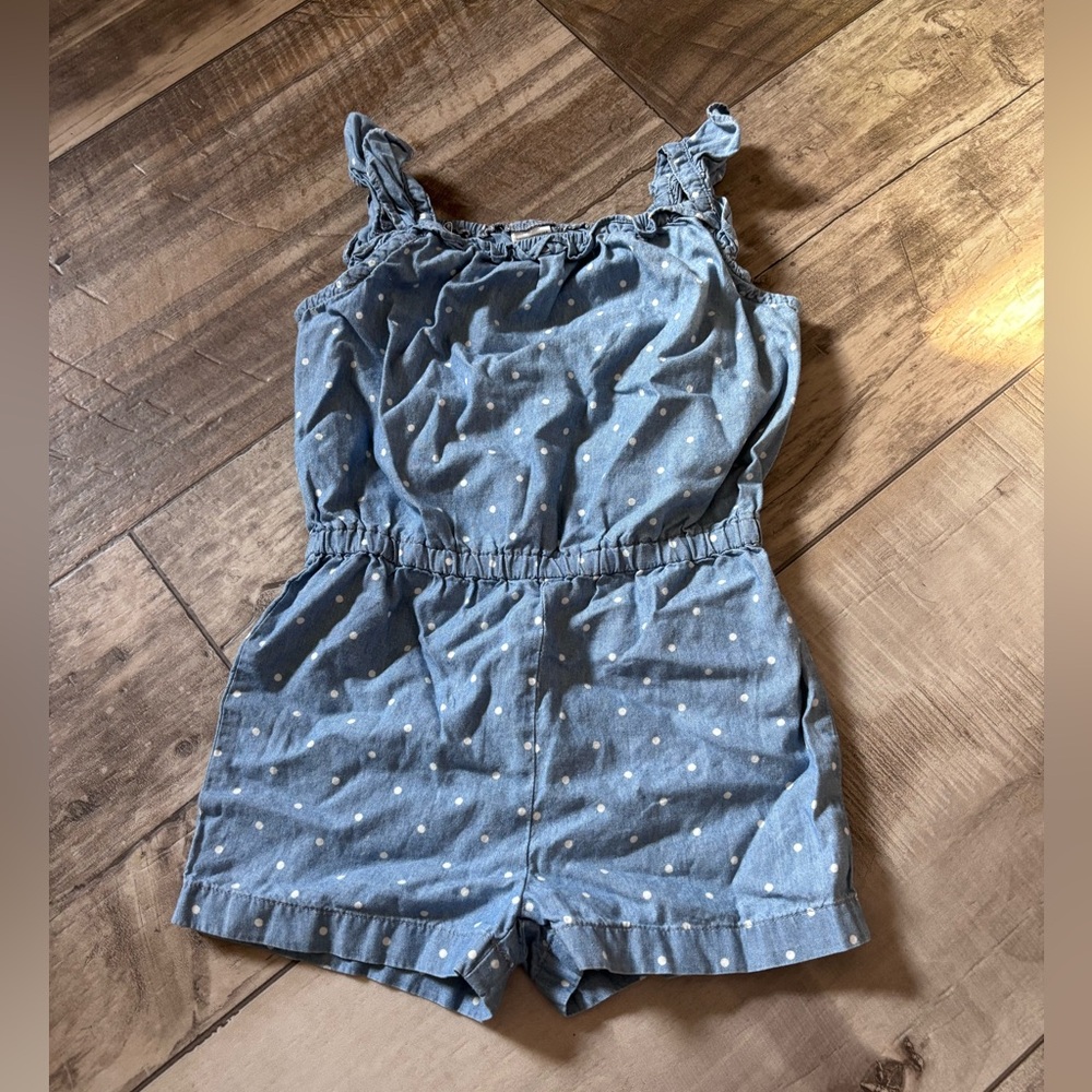 Charming Blue Polka Dot Kids Romper